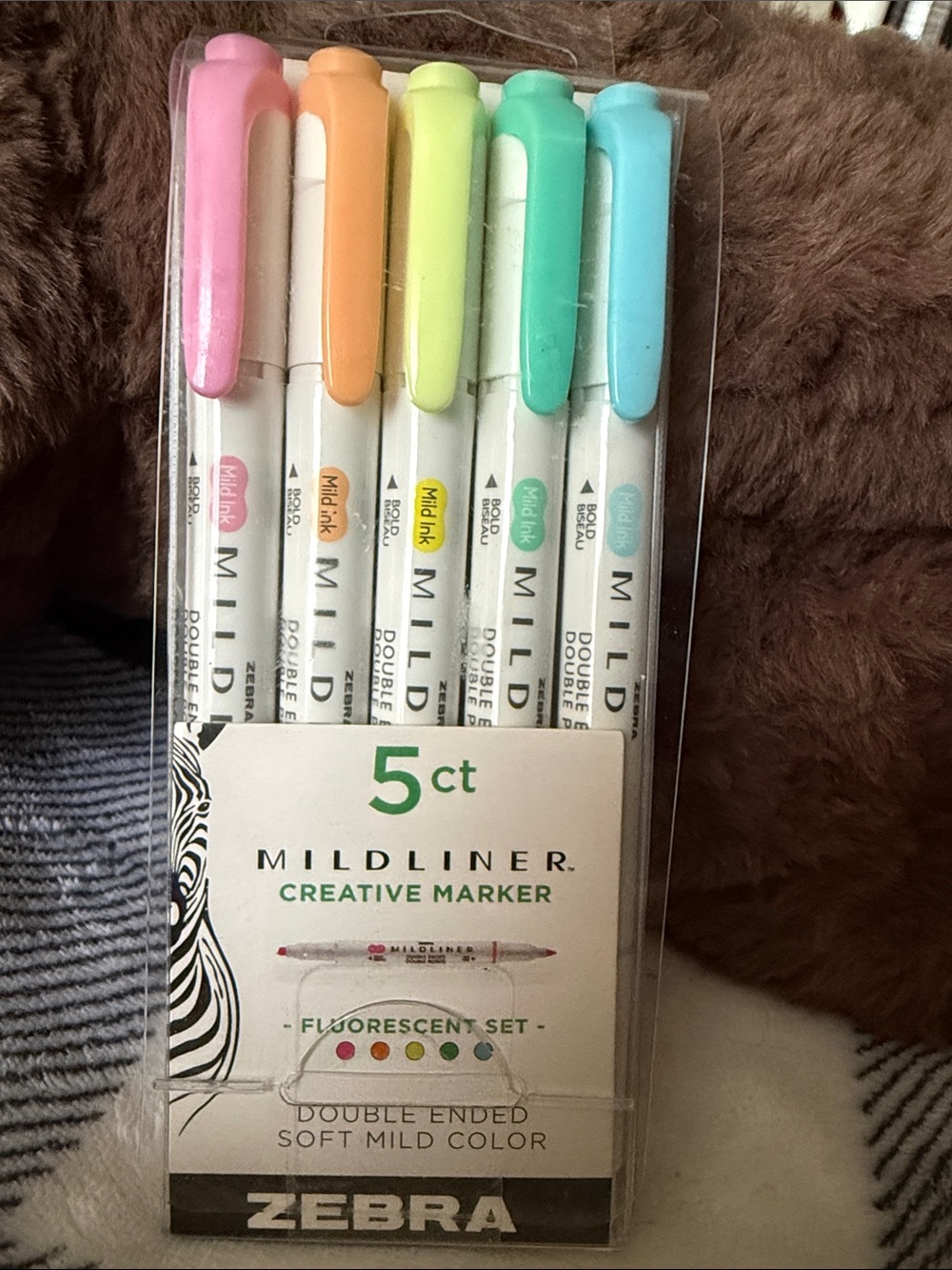 Zebra Mildliner 5-Pack Fluorescent Creative Markers - Pastel Set